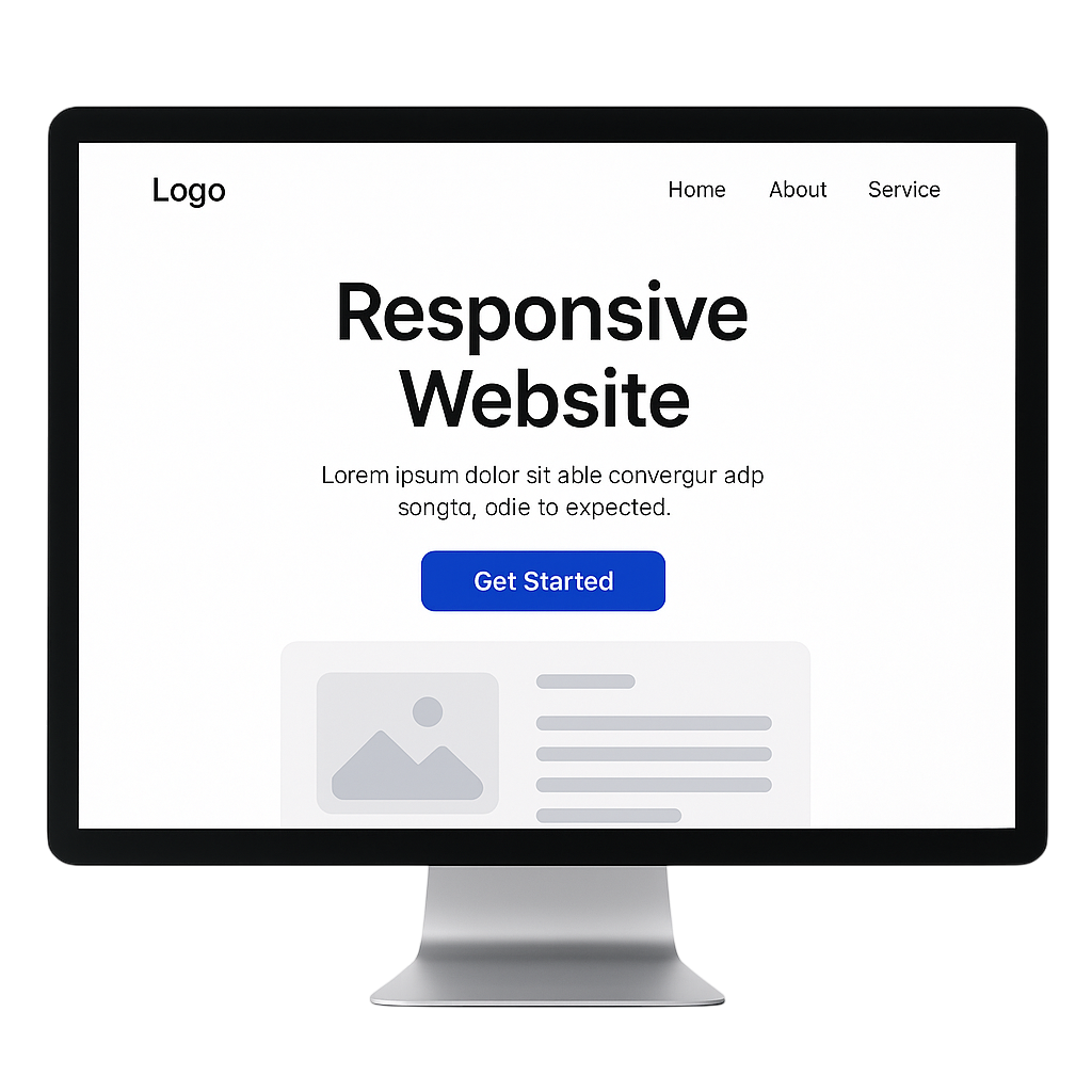 Computadora 3D mostrando un sitio web